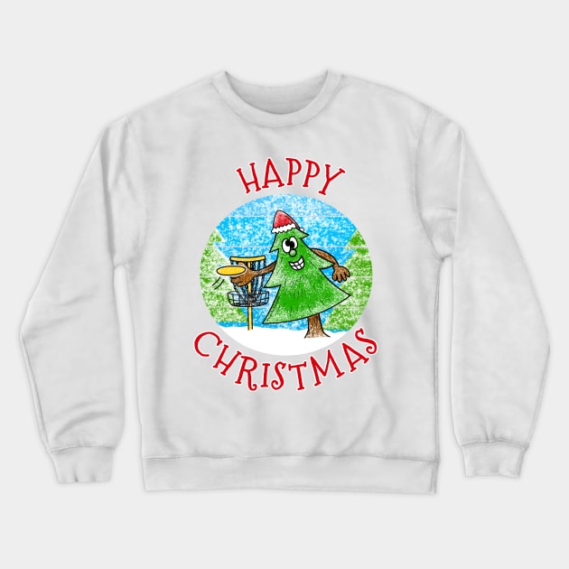 Disc Golf Christmas Funny Crewneck Sweatshirt by doodlerob